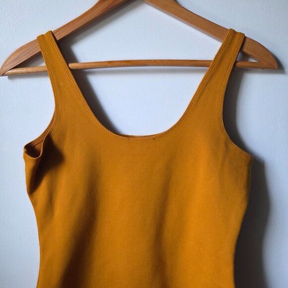 LIKE NEW SHINESTAR SCOOP NECK MUSTARD TANK BODYSUIT SIZE M - Picture 6 of 14
